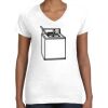 Women's Fine Jersey V-Neck Tee Thumbnail